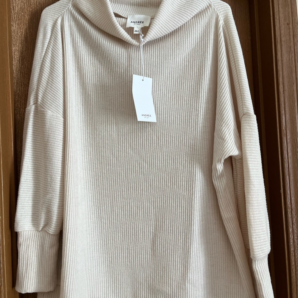 Andree by Unit Cream Cowl Neck Sweater